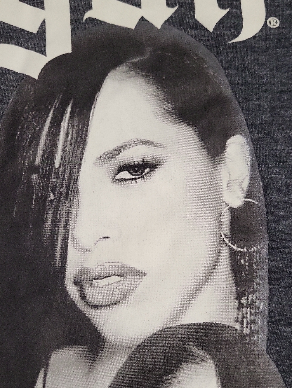 Graphic Tee with Aaliyah Print. Princess of R & B